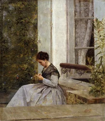 Une femme crochetant