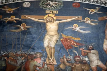 Le baptistère de Padoue. Fresques de plafond du XIVe siècle réalisées par Giusto de Menabuoi. Padoue. Italie. (photo)