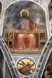Le baptistère de Padoue. Fresques du plafond du XIVe siècle réalisées par Giusto de Menabuoi. Saint Luc l