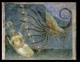 La Femme vêtue de Soleil et le Dragon à Sept Têtes, 1360-70