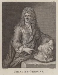 Grinling Gibbons, sculpteur et sculpteur sur bois anglais (gravure)