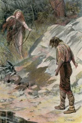Illustration pour Westward Ho ! de Charles Kingsley (lithographie couleur)