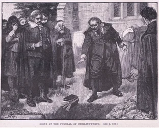 Scène aux funérailles de Chillingworth AD 1644