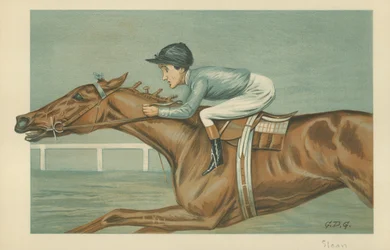 Tod Sloan, un jockey américain, 25 mai 1899, caricature de Vanity Fair
