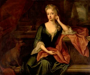 Dame avec un chien et un perroquet, 17e siècle