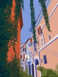 Une rue européenne pleine de charme