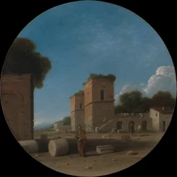 Paysage romain avec figures, probablement années 1630