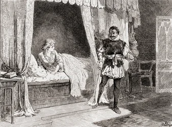 Scène de la pièce de William Shakespeare, Othello, Acte V, Scène 2, de Les Œuvres de William Shakespeare, publié en 1896