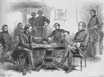 Le général Grant lisant les termes de la reddition, 1895, 1902