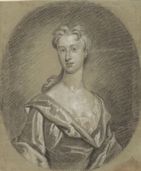 Portrait de dame, buste, en ovale