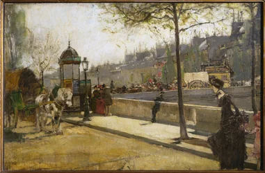 Paris Quay (huile sur toile)