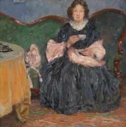 Dame sur un canapé