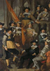 Officiers et autres gardes civiques du district XVIII à Amsterdam