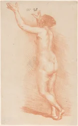 Femme debout avec les bras levés