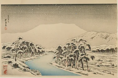 Mont Ibuki sous la neige, ère Taisho, janvier 1920