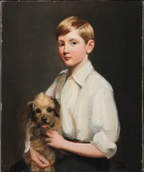 Portrait de Lord Hugh Percy, âgé de 7 ans, avec un terrier