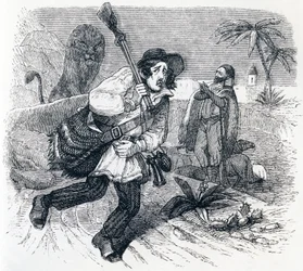 Le lion et le chasseur - Fables de La Fontaine