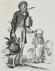 Pourquoi enlever la muselière aux bêtes ?, caricature de Jean-Jacques Grandville (1803-1847), lithographie de Gaetano Riccio tirée de Poliorama Pittoresco, n 38, 30 avril