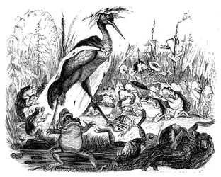 Les grenouilles demandent le roi, illustration des 