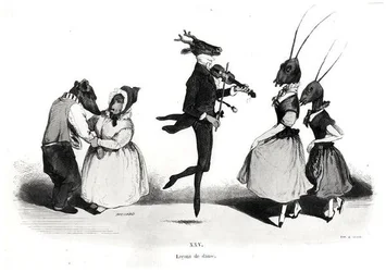Un couple de chiens, de la série Les Métamorphoses du Jour