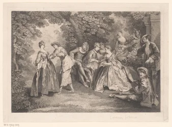 Paysage de parc avec compagnie élégante