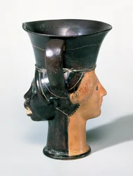 Kantharos janiforme attique, vers 470 av. J.-C.