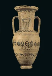 Amphore attique, période géométrique tardive II B (720-700 av. J.-C.)