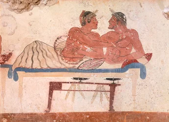 Scène de symposium (détail), vers 480-490 av. J.-C.