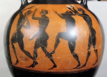Amphore à figures noires attiques représentant des athlètes (céramique)