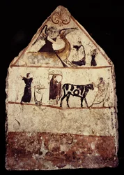 Nécropole de Gaudo, peinture murale lucanienne 340 av. J.-C.