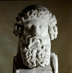 Buste du philosophe grec Platon (428-348 av. J.-C.), sculpture en marbre, Rome, musées du Capitole