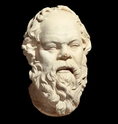 Buste en marbre du philosophe grec Socrate (470-399 av. J.-C.) d