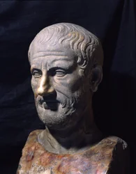 Représentation du philosophe grec Théophraste (372-287 av. J.-C.)