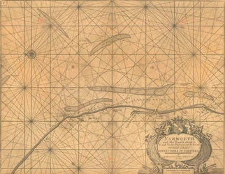 Carte de Yarmouth et des sables environnants, vers 1700