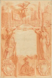 Dessin pour un frontispice : Viridarium sacrae ac profanae eruditionis".