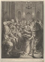 Le Christ lavant les pieds de ses disciples, de La Passion du Christ, planche 4