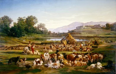 Bergers avec des moutons