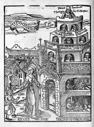 Arts libéraux : Grammaire - dans "Margarita Philosophica" par Gregor Reisch (1467-1525). Bâle