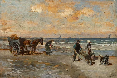 Les pêcheurs de crabes au bord de la mer