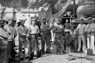 Quelques chauffeurs du cuirassé HMS Camperdown, 1896