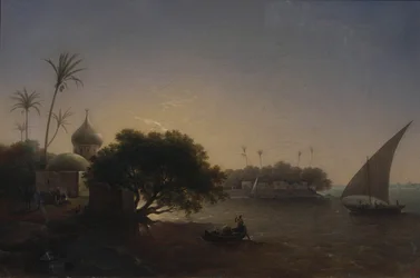 Vue du Nil en Égypte, 1851