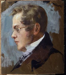 Portrait du poète prince Piotr Andreievitch Viazemski (Pierre Wiazemsky) (1792-1878) (Portrait du poète prince Pyotr. A. Vyazemsky). Œuvre de Grigori Grigoryevich Myasoyedov (1834-1911)