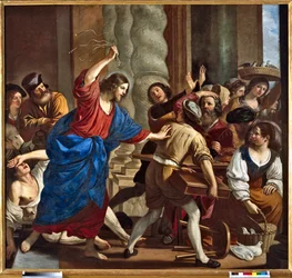 Christ chassant les marchands du Temple Peinture de Giovanni Francesco Barbieri dit Il Guercino (Le Guerchin) (1591-1666)