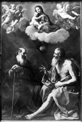 Les ermites Paul et Antoine dans le désert