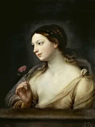 Fille avec une rose, 1630-1635