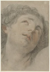 Tête de saint Sébastien, regardant vers le haut