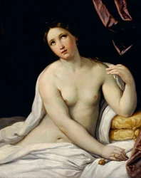 Lucrèce se suicide après avoir été victime des violences de son cousin Sextus Tarquin, le fils de Tarquin le Superbe - Peinture de Guido Reni dit le Guide (1575-1642), vers 1637
