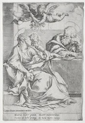 La Sainte Famille avec deux anges