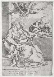 La Sainte Famille avec deux anges