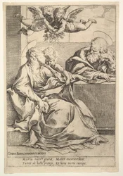 La Sainte Famille avec deux anges